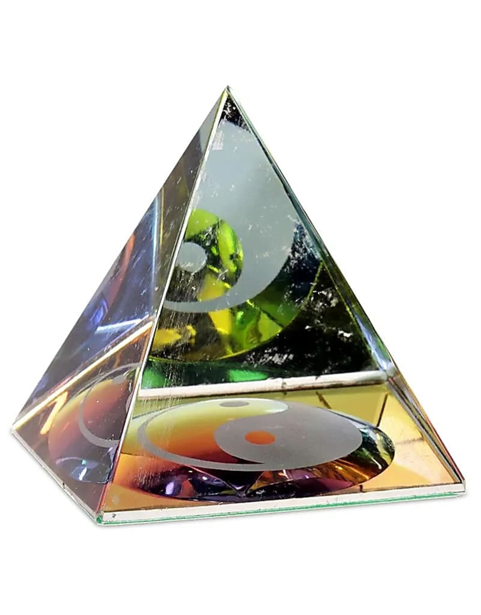 Kristallen piramide Yin Yang 6 cm