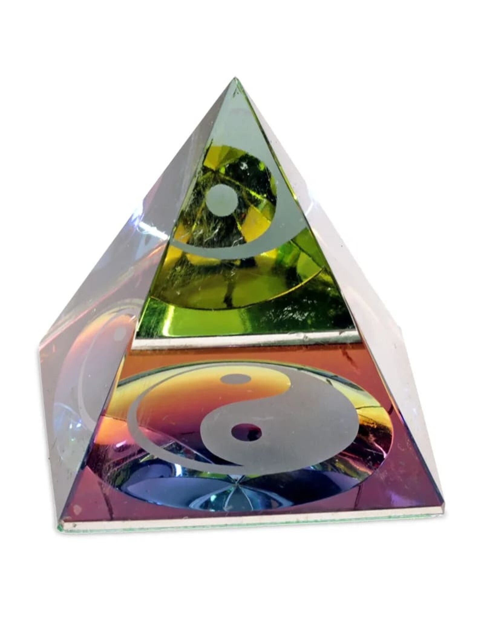 Kristallen piramide Yin Yang 6 cm