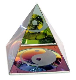 Kristallen piramide Yin Yang 6 cm