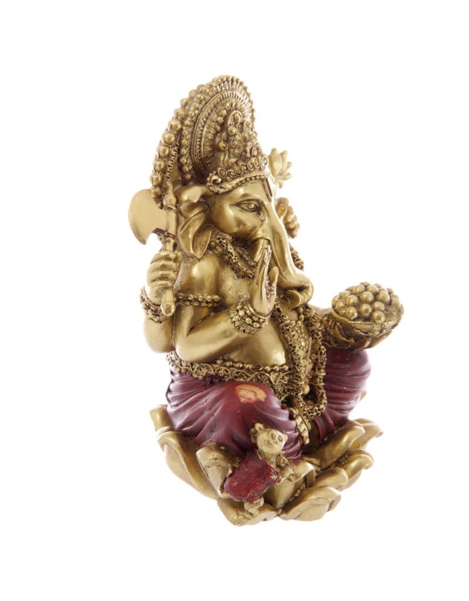 Ganesha Goud rood  16 cm