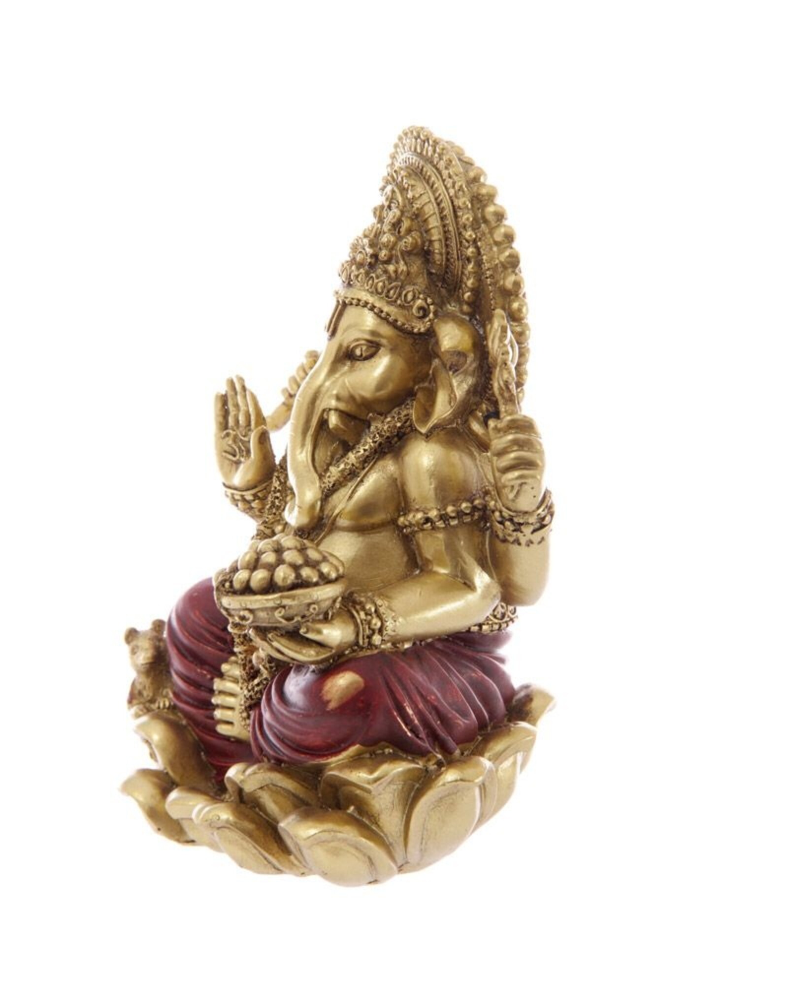 Ganesha Goud rood  16 cm