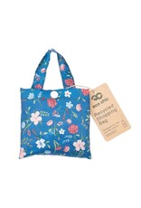 Bloemen tas blauw opvouwbaar eco