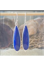 Lapis Lazuli  oorbellen zilver 925 lang