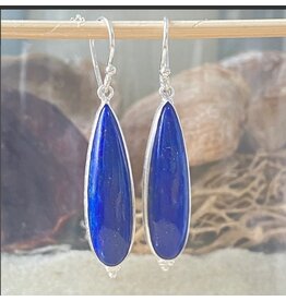 Lapis Lazuli  oorbellen zilver 925 lang