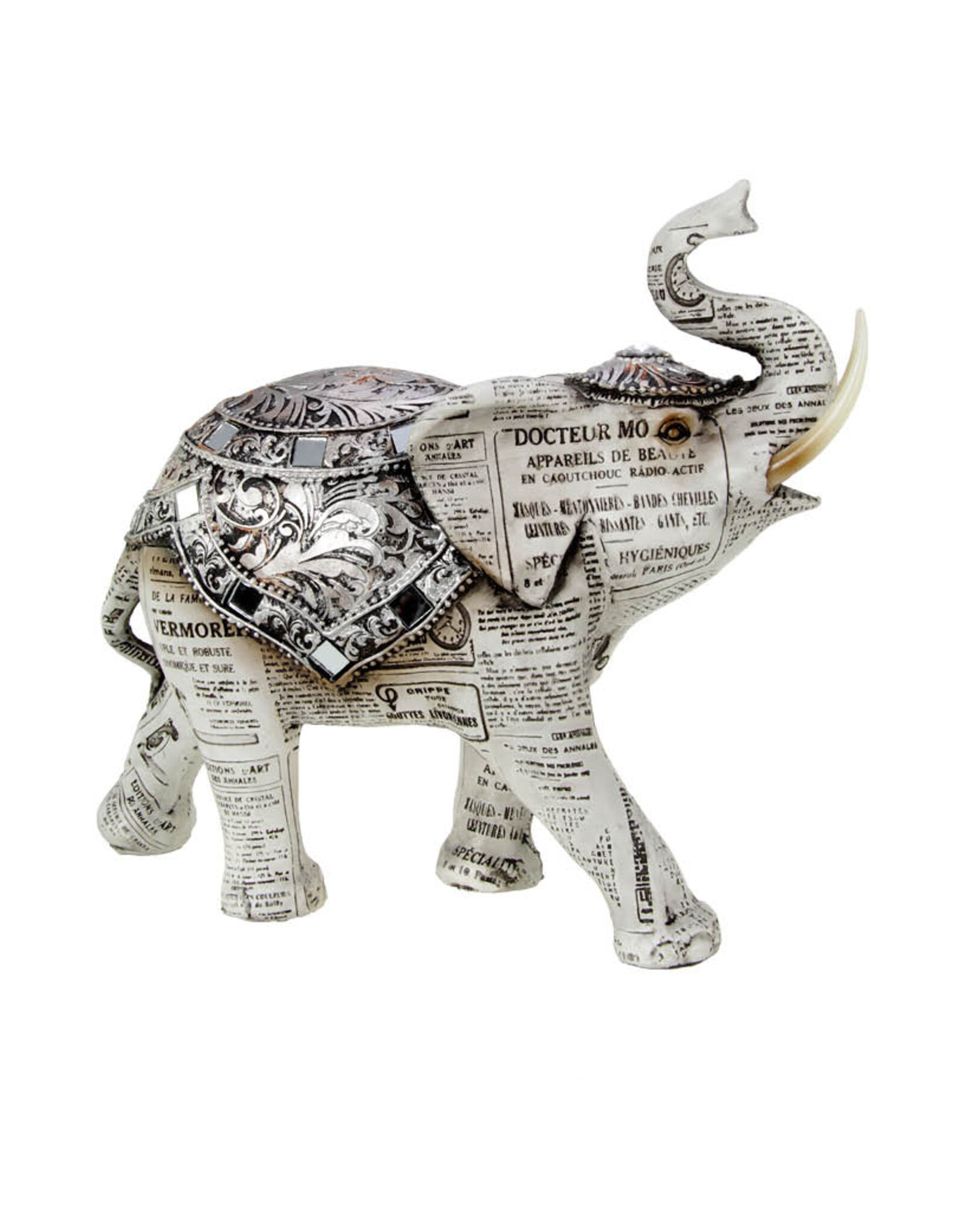 Olifant beeld 18 cm krantenpapier