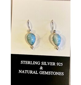 Larimar oorbellen zilver