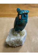 Chrysocolla uil op kwarts edelsteen