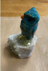 Chrysocolla uil op kwarts edelsteen