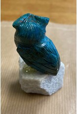 Chrysocolla uil op kwarts edelsteen