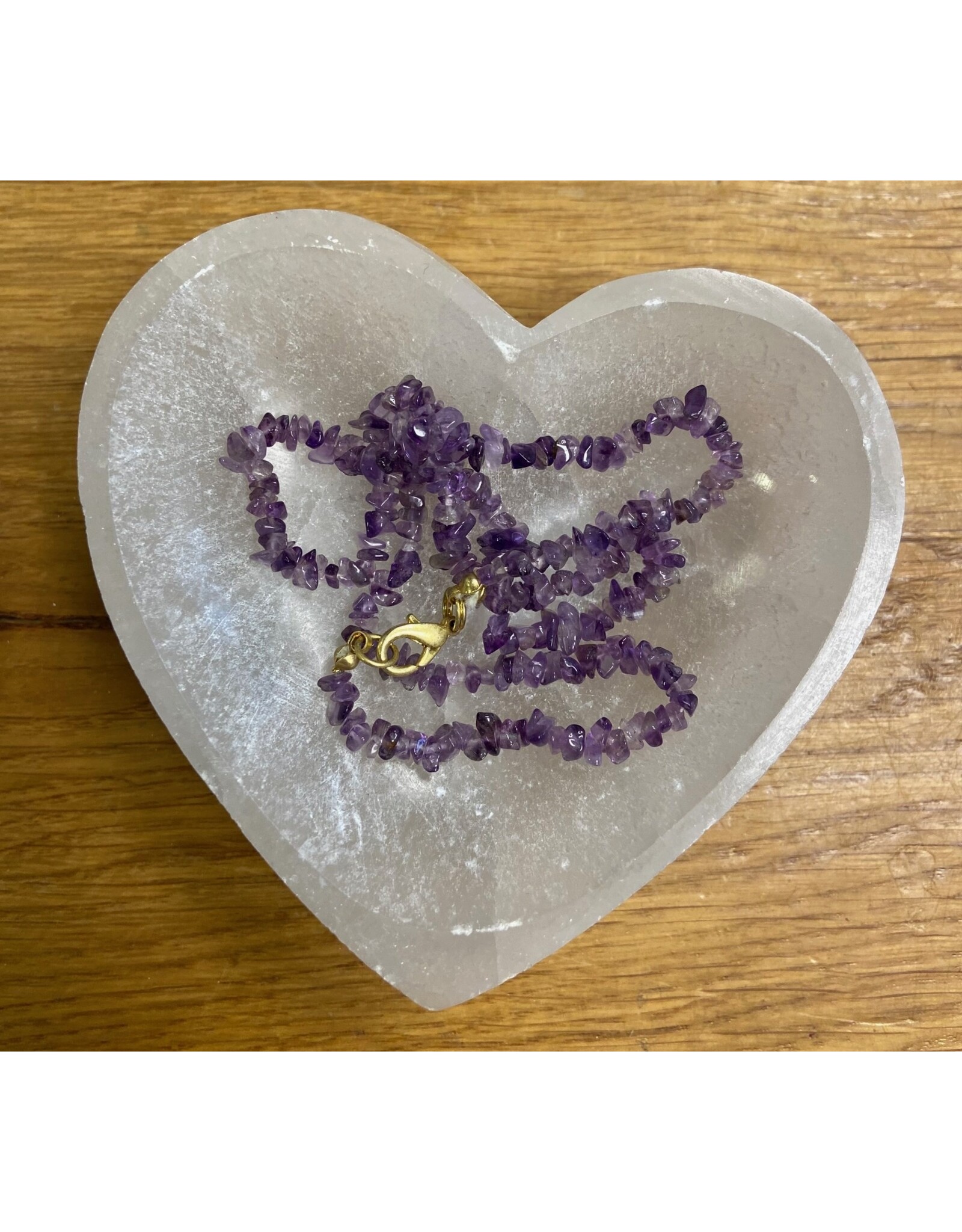 Amethist ketting splitstenen goud