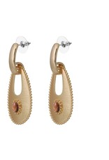 Biba bijouterie Oorbellen goud met natuursteen bruin Biba bijouterie Oorbellen goud met natuursteen bruin