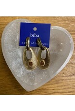 Biba bijouterie Oorbellen goud met natuursteen bruin Biba bijouterie Oorbellen goud met natuursteen bruin