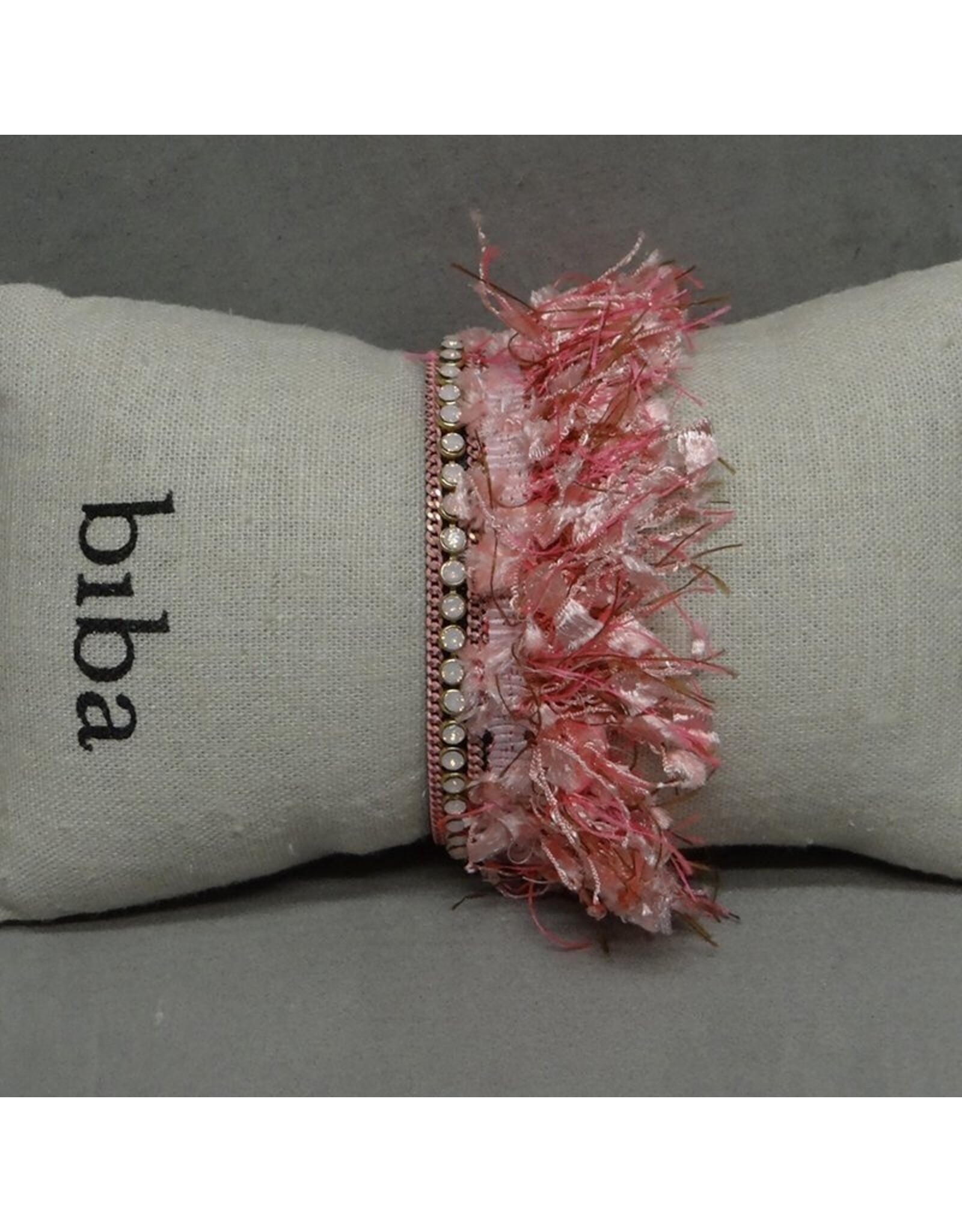 Biba bijouterie Armband roze kralen fluffy