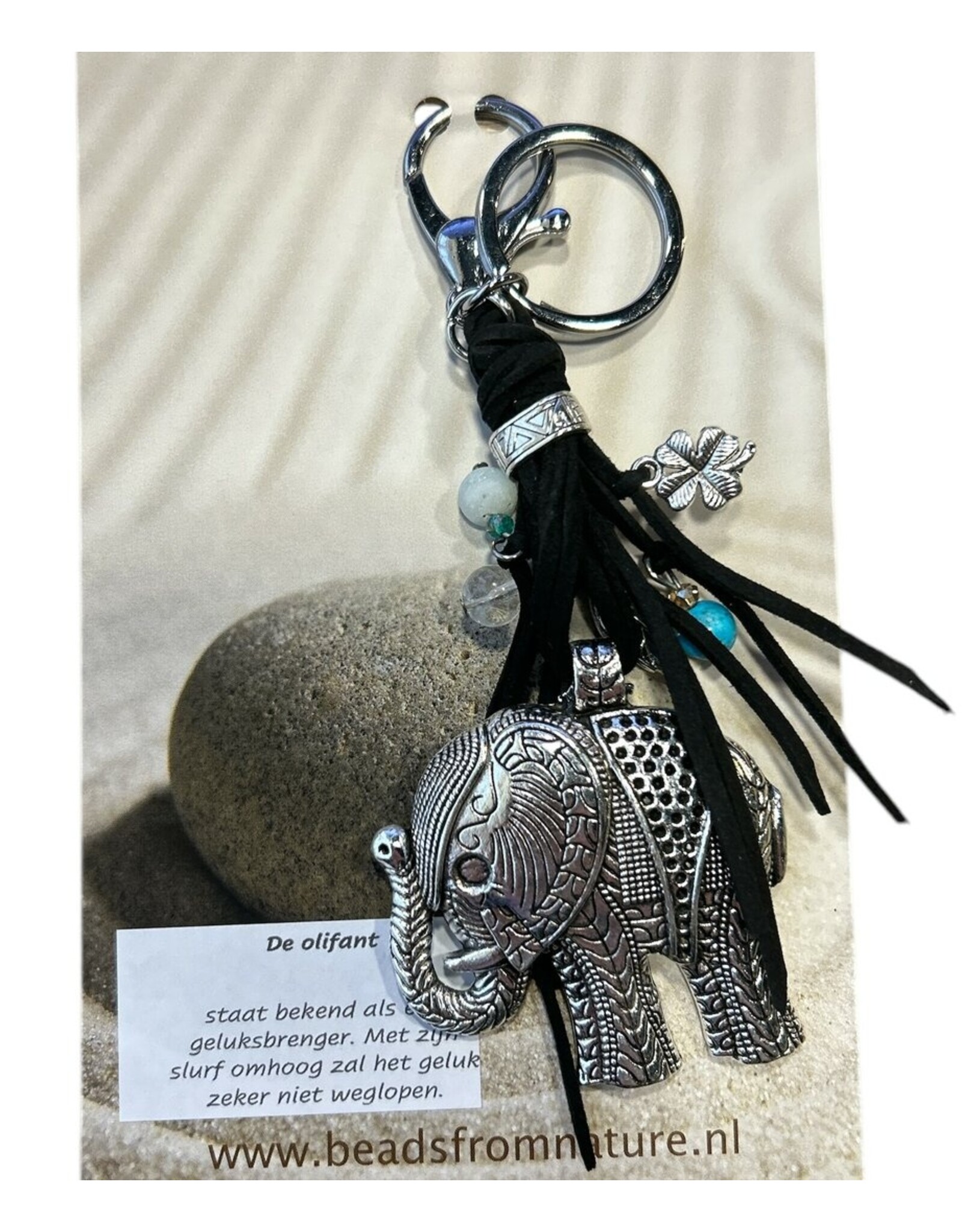 Olifant sleutelhanger zwart