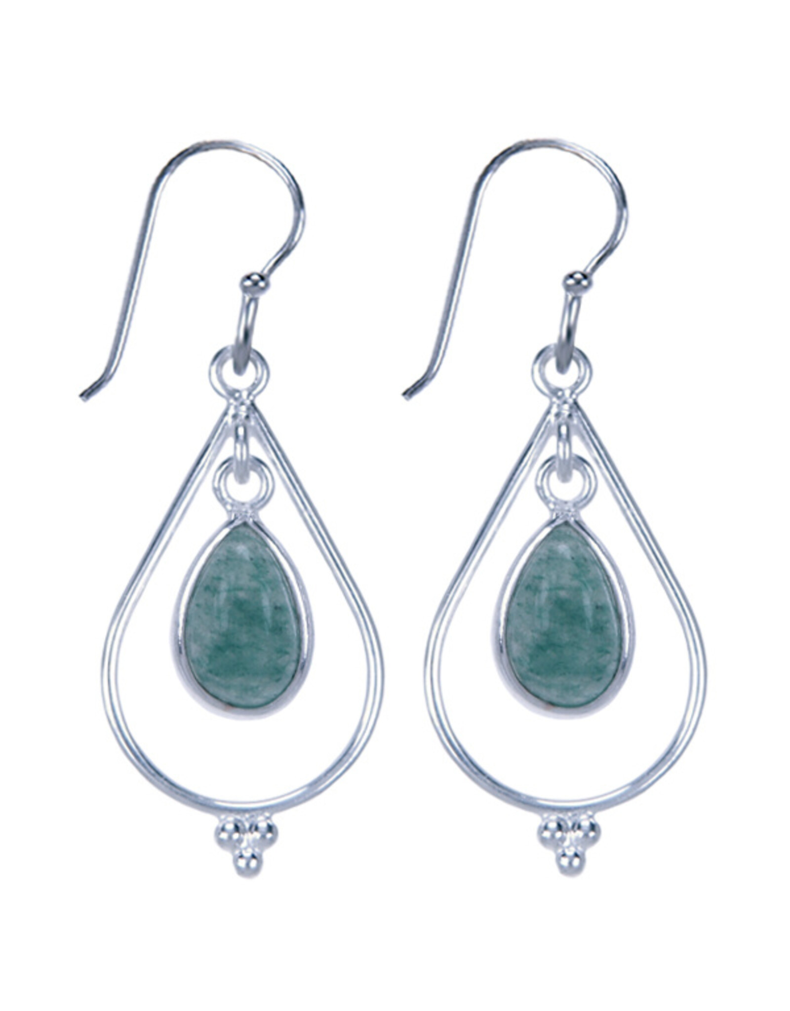 Aventurijn druppel oorbellen zilver sierlijk