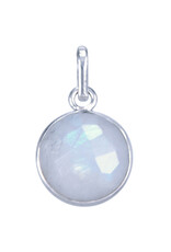 Maansteen regenboog zilver hanger rond