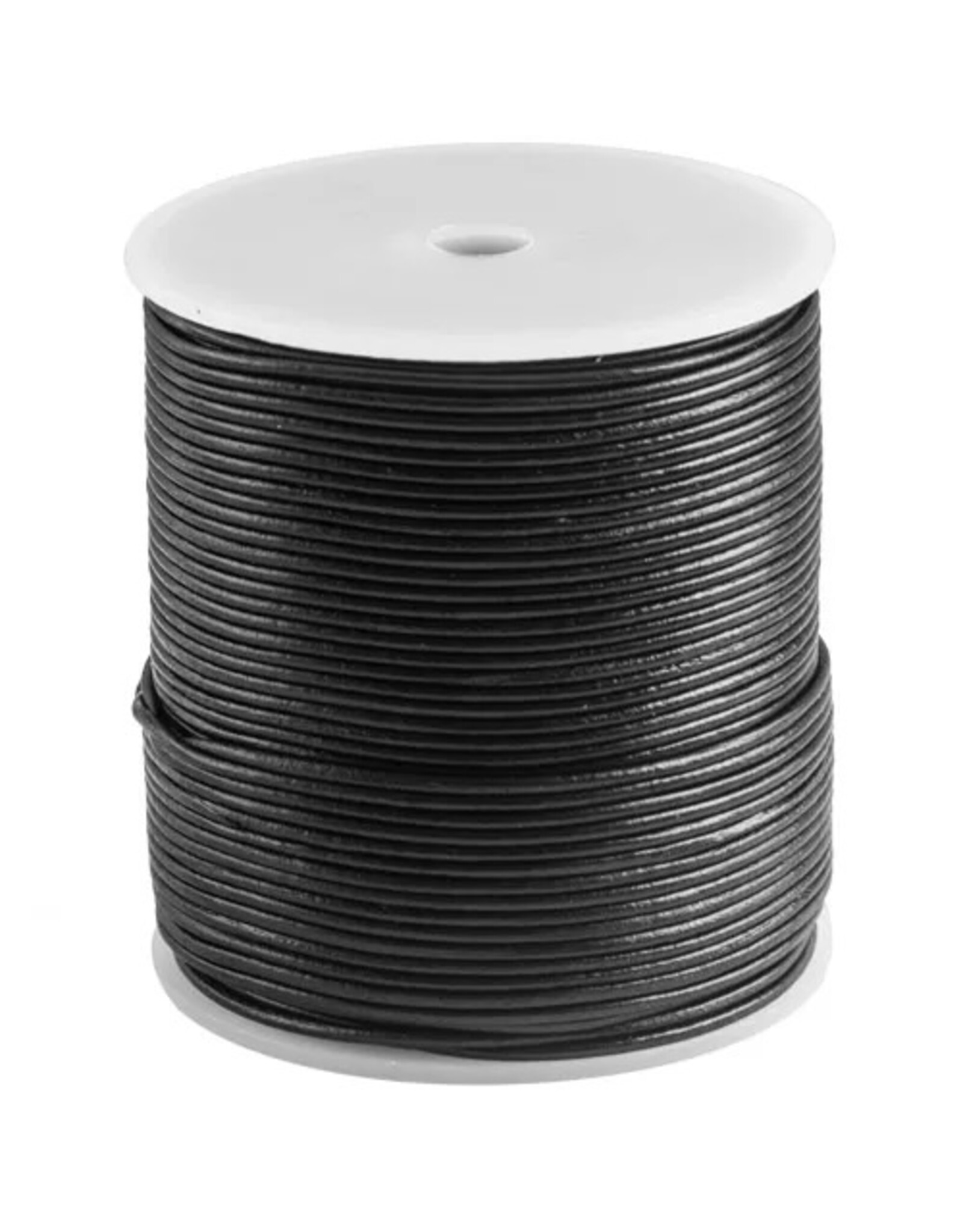 Leer koord zwart 1 meter  2 mm