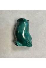 Malachiet edelsteen  uil beeldje klein