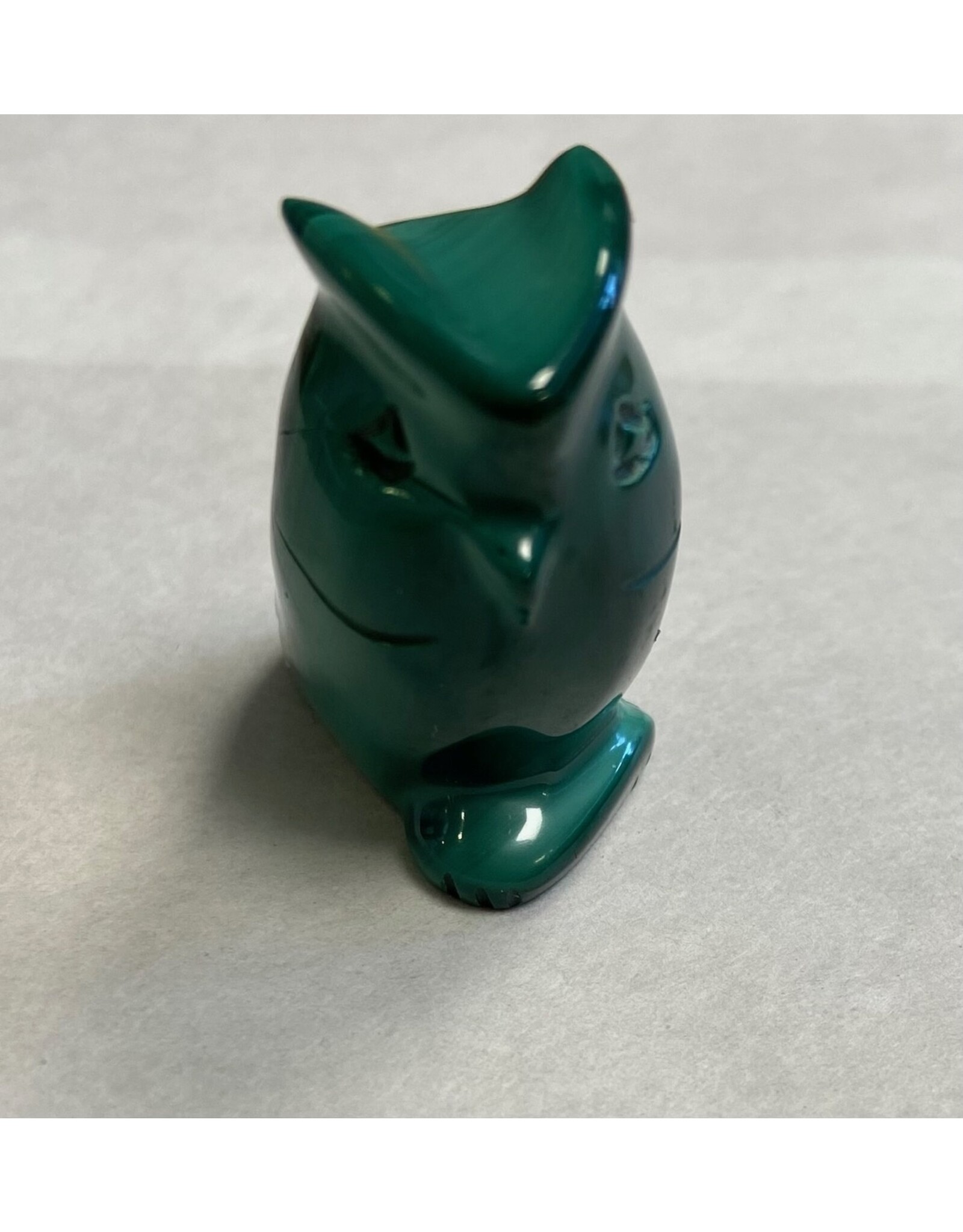 Malachiet edelsteen  uil beeldje klein