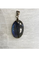 Labradoriet hanger zilver blauw