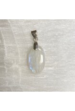 Maansteen regenboog edelsteen hanger zilver