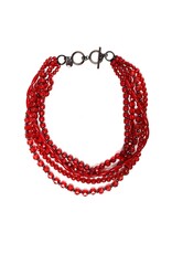 Biba bijouterie Ketting rode kralen Biba