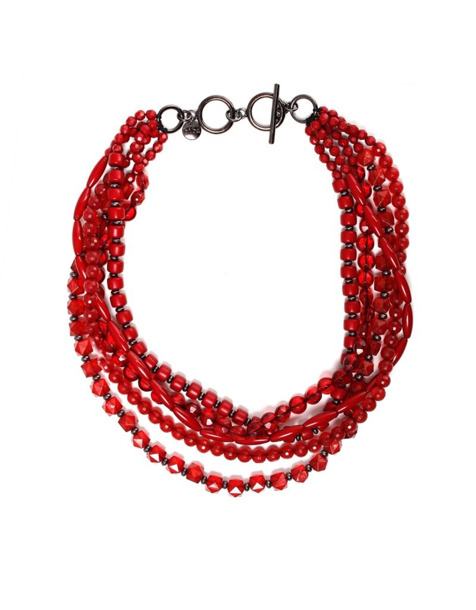 Biba bijouterie Ketting rode kralen Biba