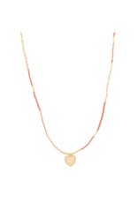 Biba bijouterie Ketting goud kralen hart Biba