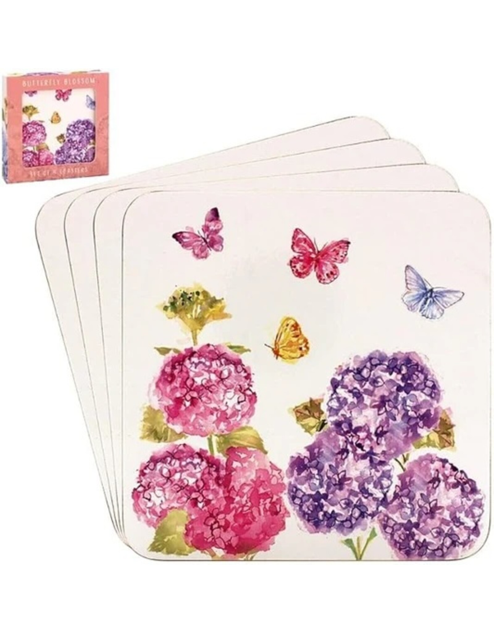 Leonardo collectie Onderzetters bloemen en vlinders