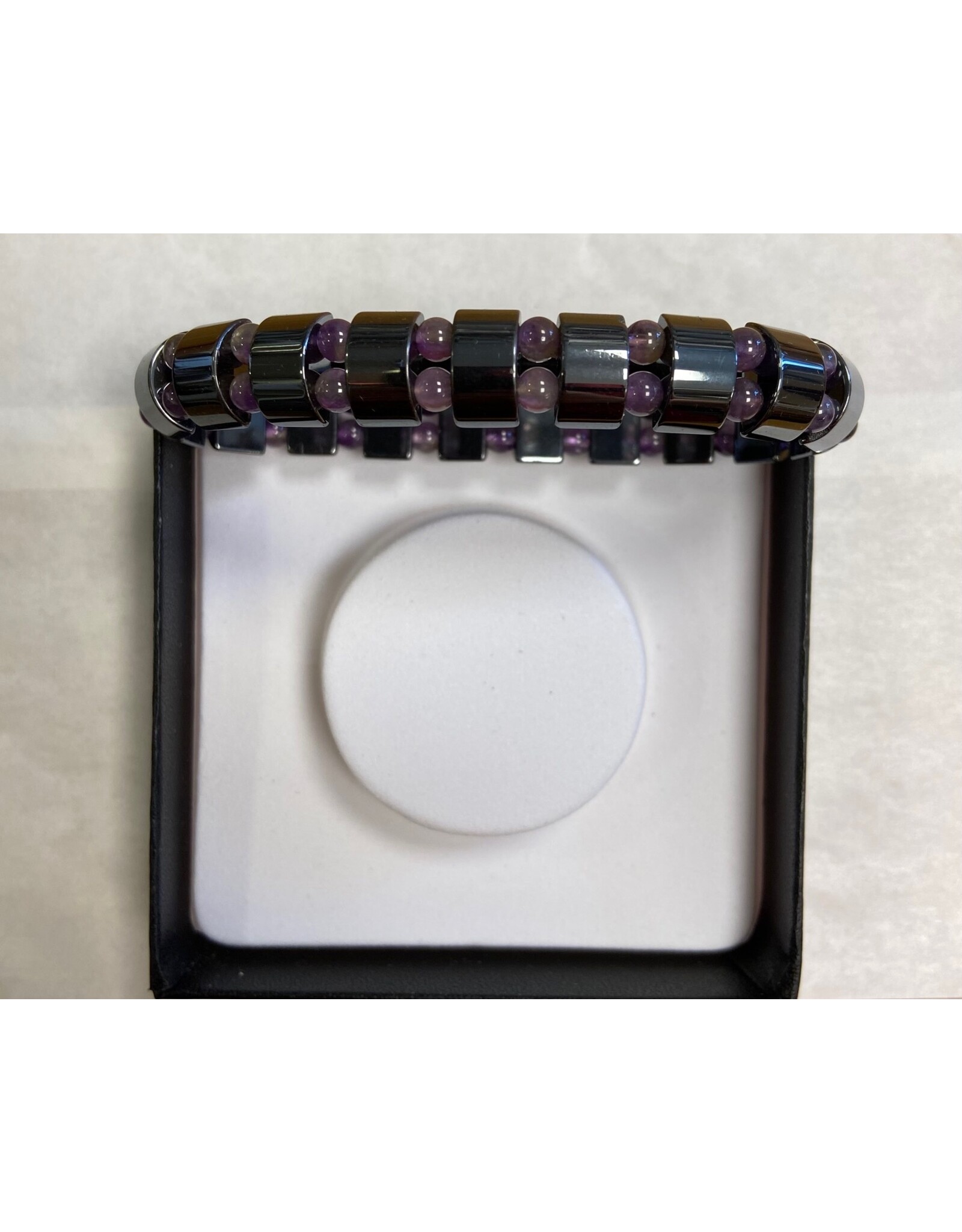 Hematiet amethist armband heren