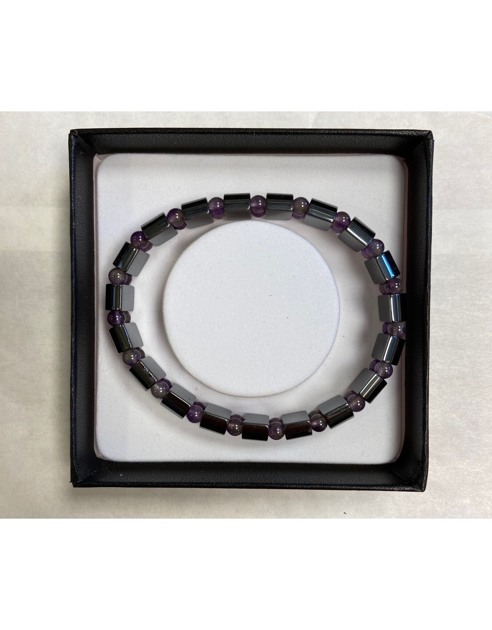 Hematiet amethist armband heren