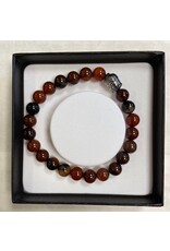 Heren armband vuur agaat edelsteen