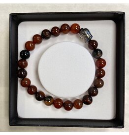 Heren armband vuur agaat edelsteen