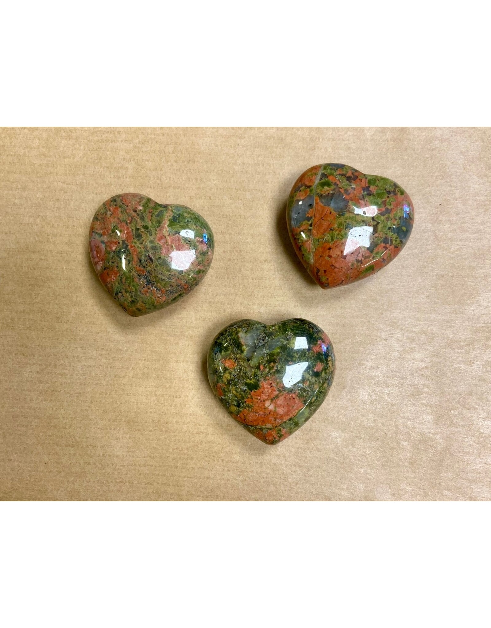 Unakiet edelsteen hart 3 cm