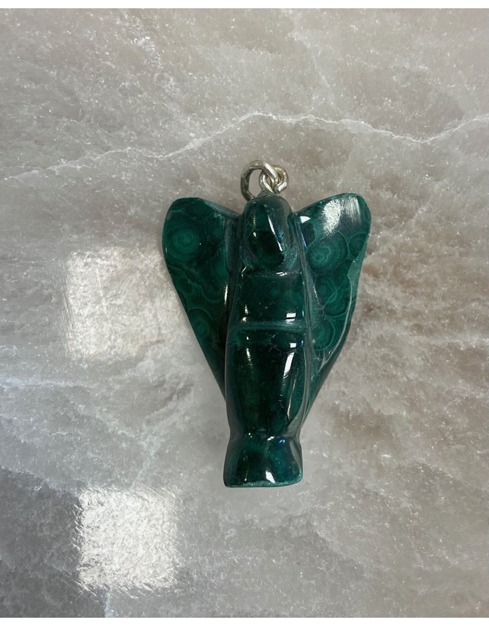 Malachiet edelsteen  engel hanger