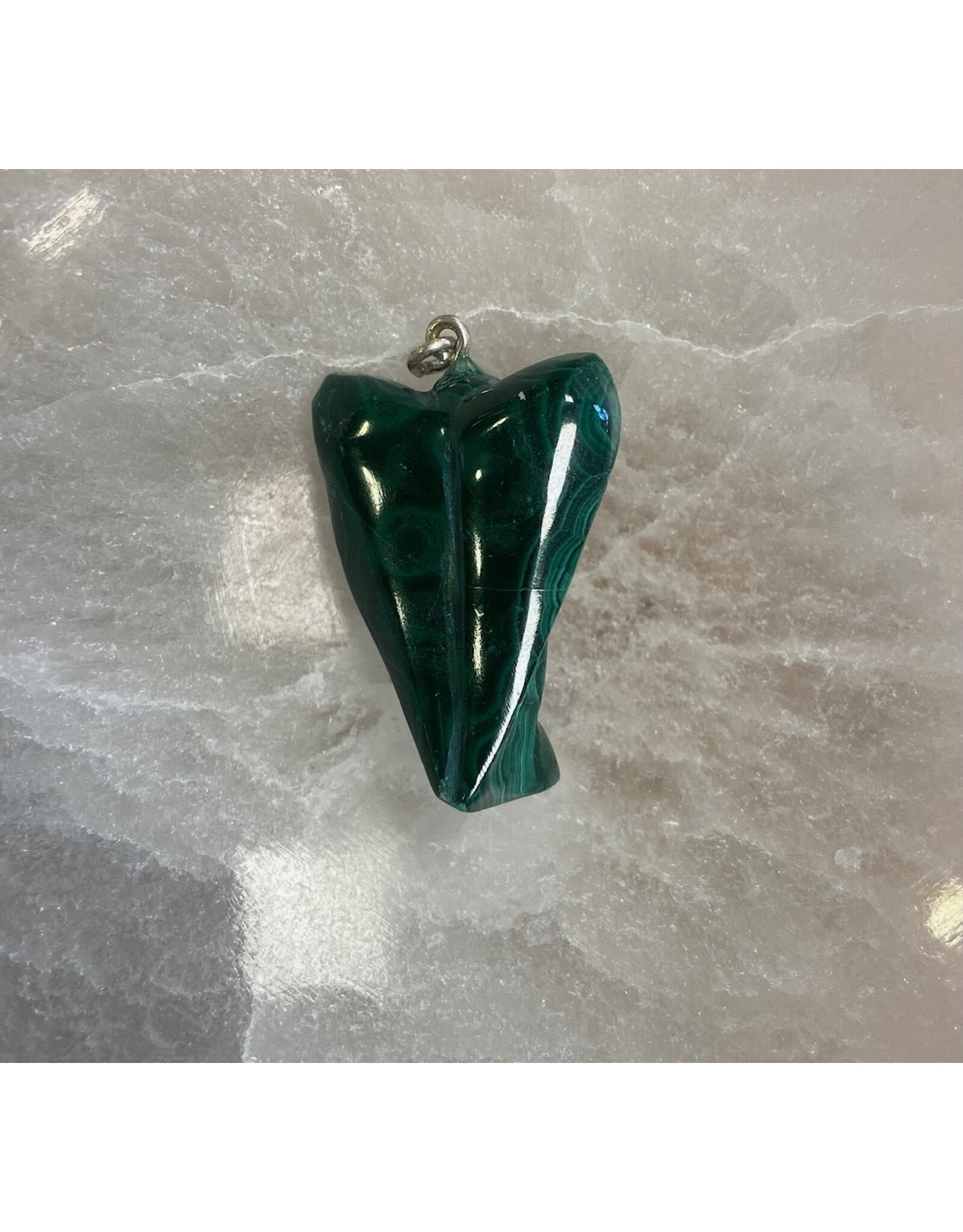 Malachiet edelsteen  engel hanger
