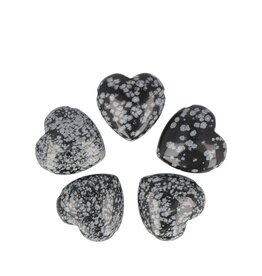 Obsidiaan sneeuwvlok hart hanger