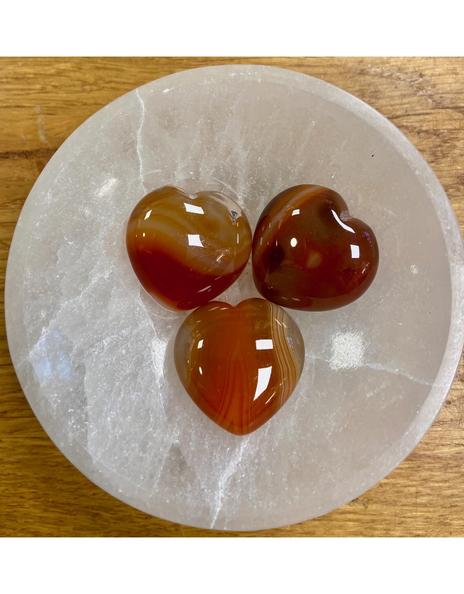 Carneool edelsteen hart 3 cm