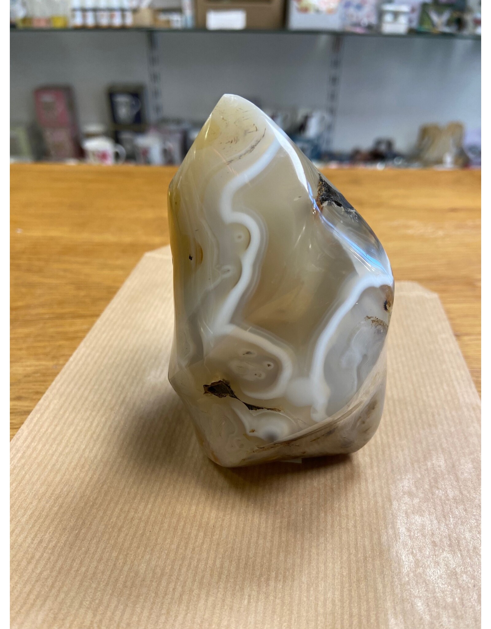 Agaat vlam edelsteen sculptuur