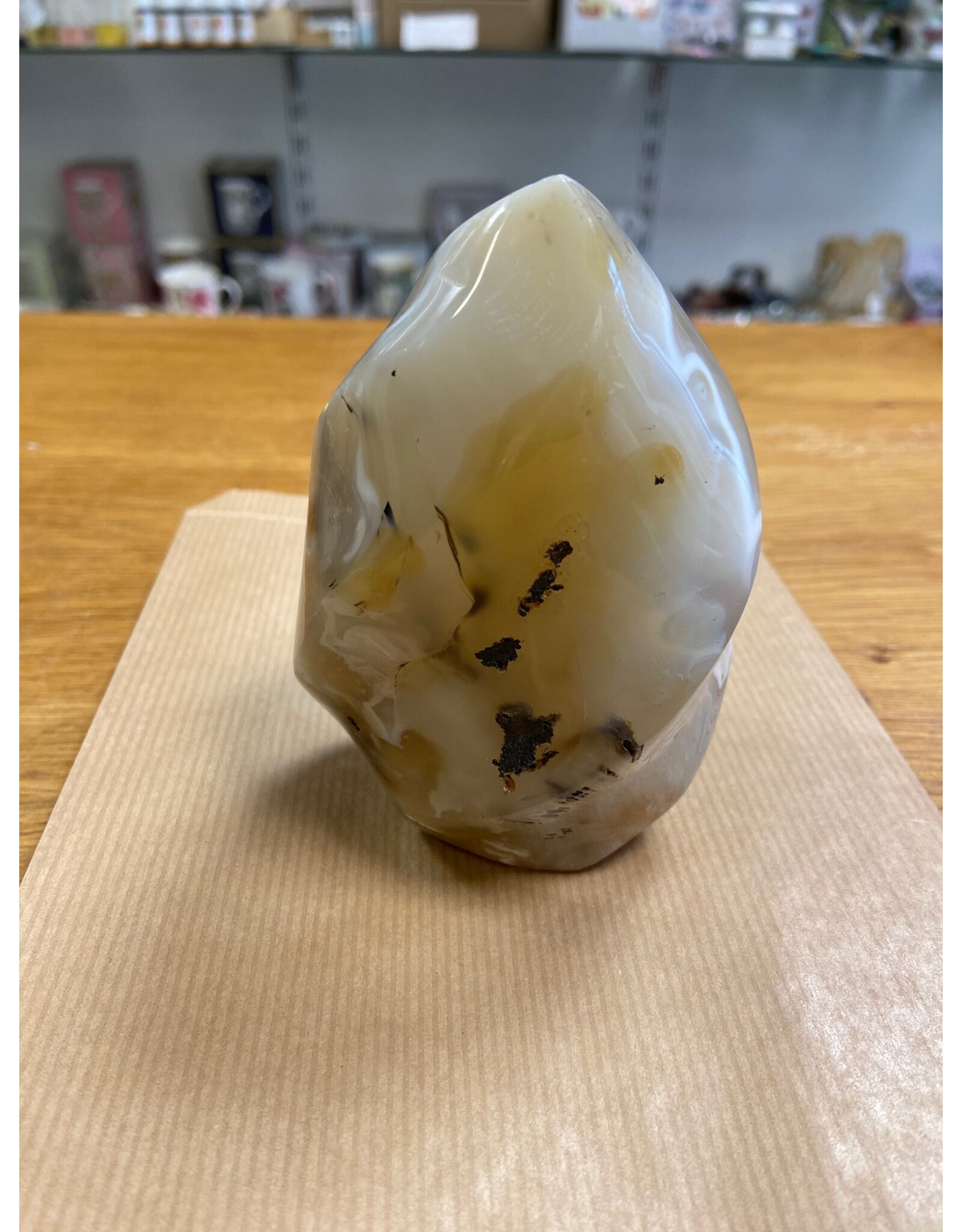 Agaat vlam edelsteen sculptuur