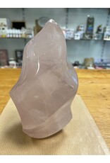 Rozenkwarts vlam edelsteen sculptuur