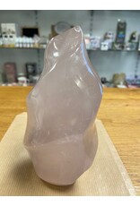 Rozenkwarts vlam edelsteen sculptuur