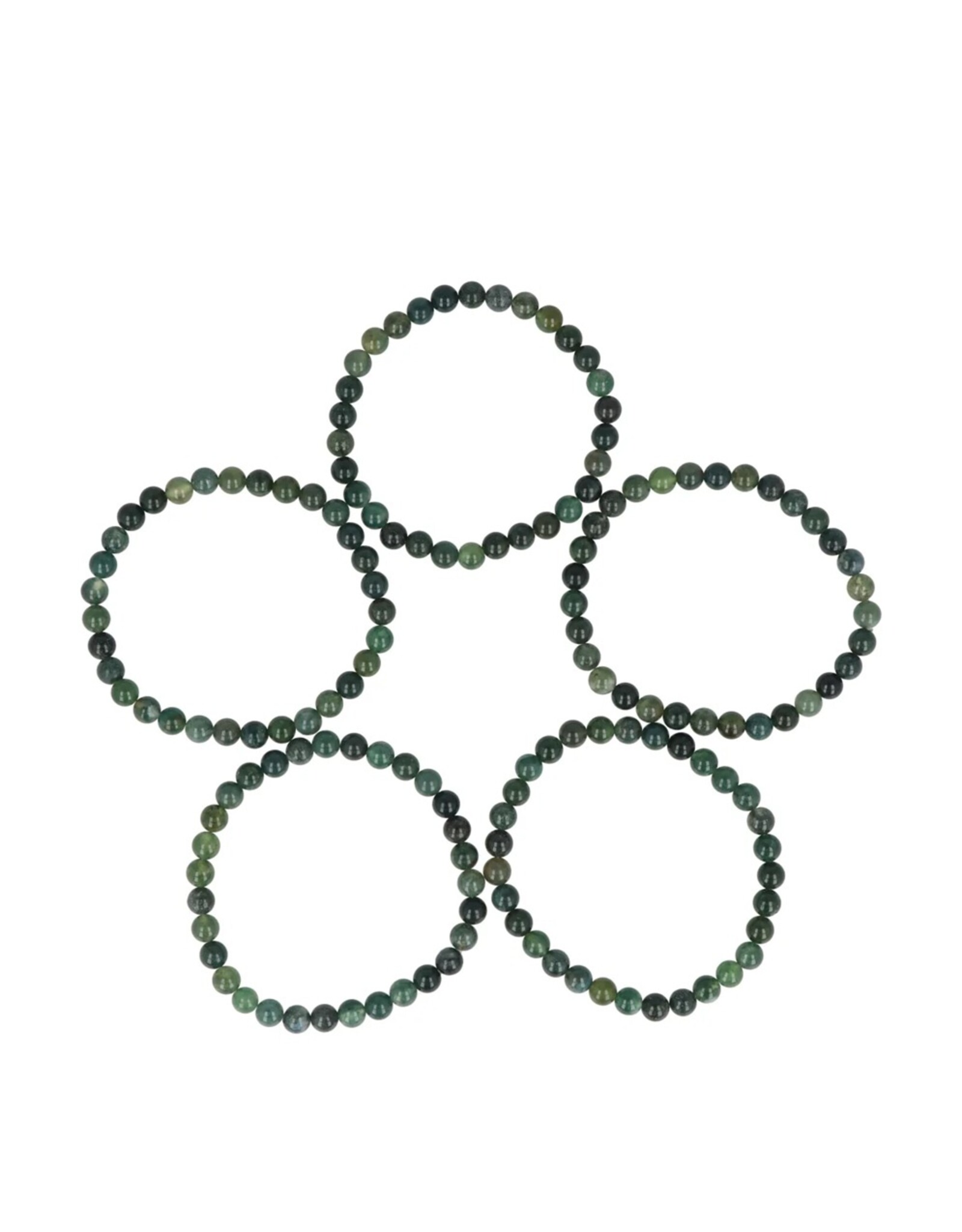 Mosagaat edelsteen  armband 6 mm