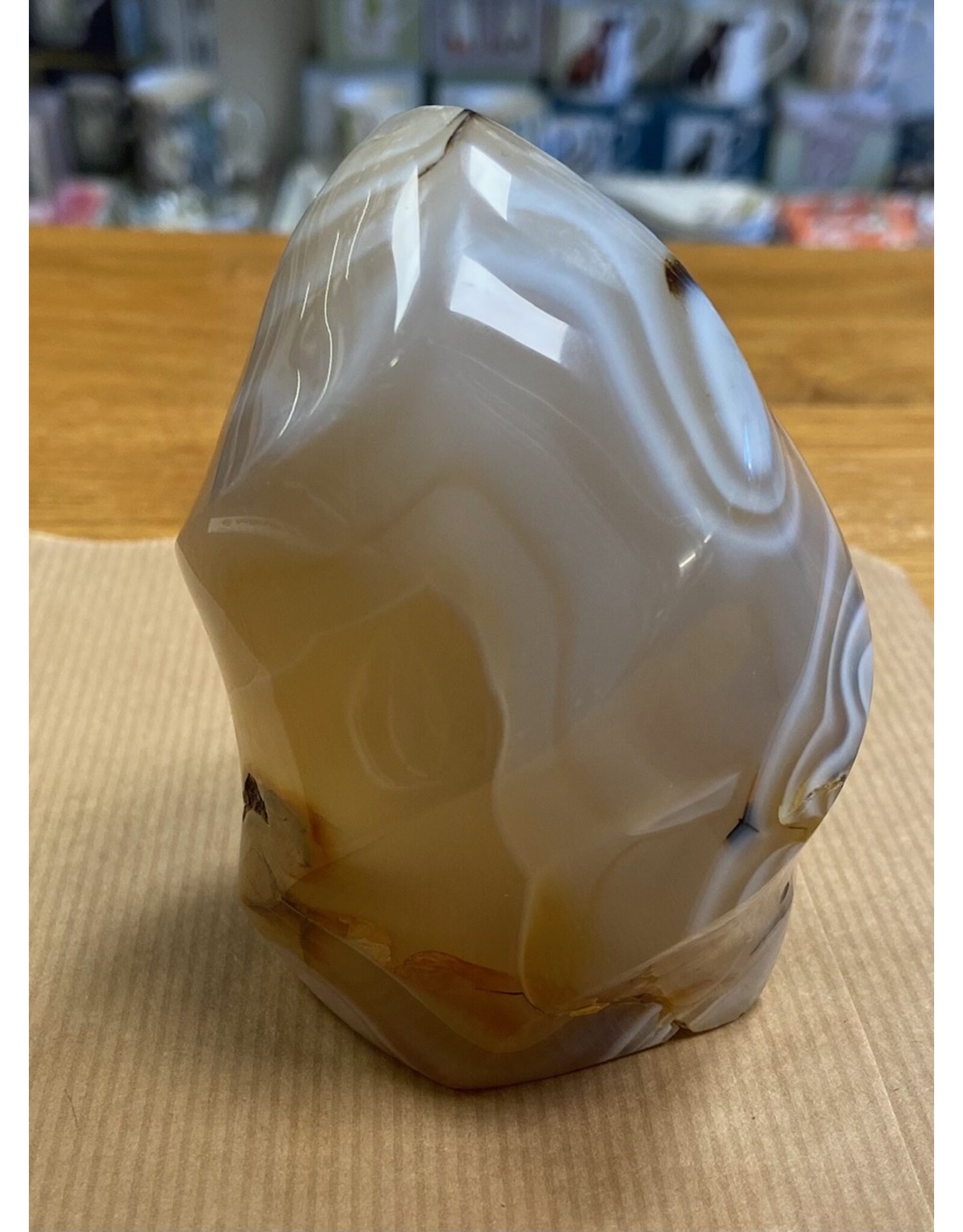 Agaat vlam edelsteen sculptuur