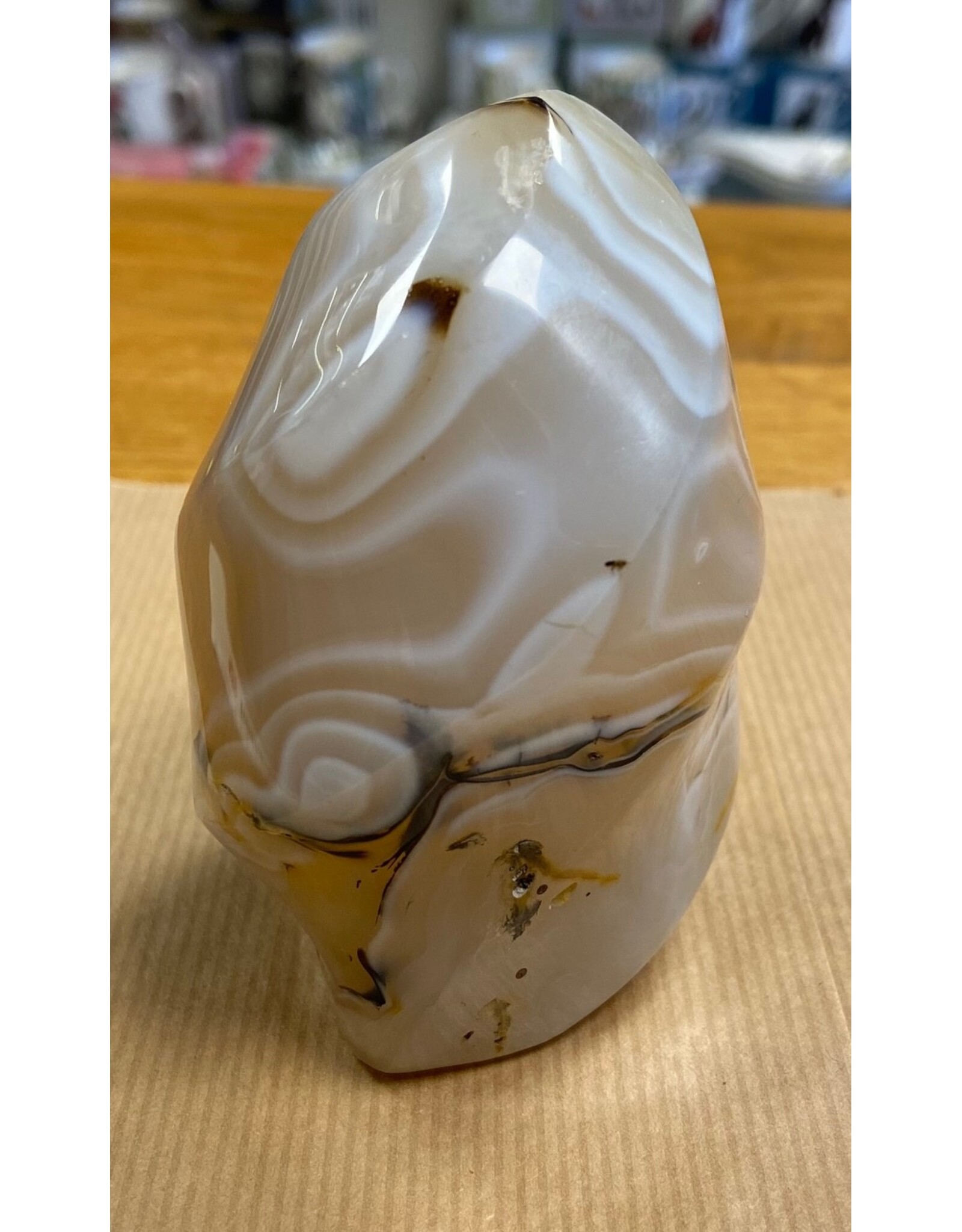 Agaat vlam edelsteen sculptuur