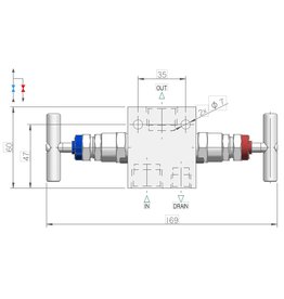 I.T.E. Industrial Technical Equipments M20, 2-way Manifold