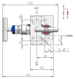 I.T.E. Industrial Technical Equipments M211, 2-way Manifold