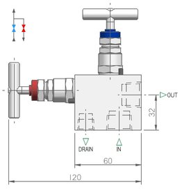 I.T.E. Industrial Technical Equipments M22, 2-way Manifold