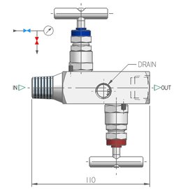 I.T.E. Industrial Technical Equipments M24, 2-way Manifold