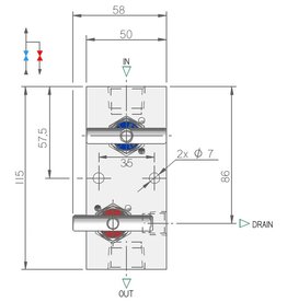 I.T.E. Industrial Technical Equipments M25, 2-way Manifold